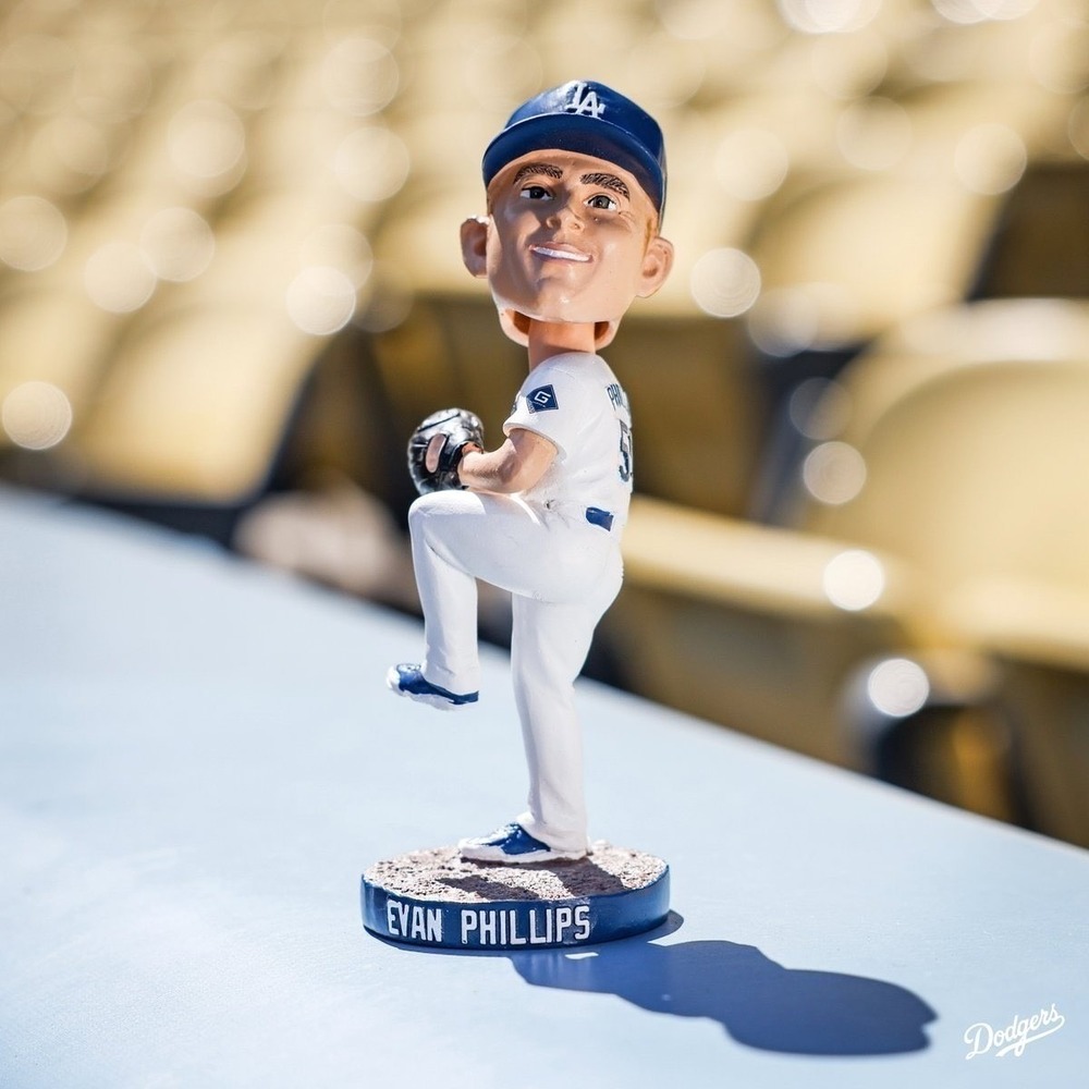 Los Angeles Dodgers Evan Phillips Bobblehead MLB Pitcher Whit Uniform New in Box